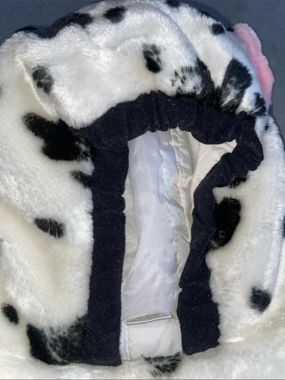 Kids Cow Print Fleece Hooded Vest - Black & White Approximately 2+years and up